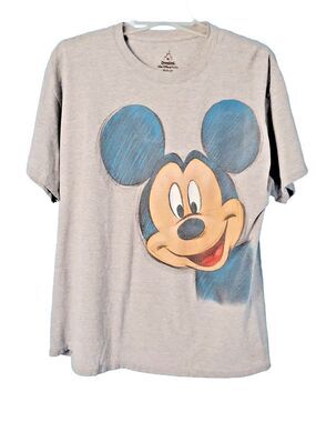 XL Mickey Mouse Disneyland Double Sided Graphic T-Shirt  Short Sleeve Gray